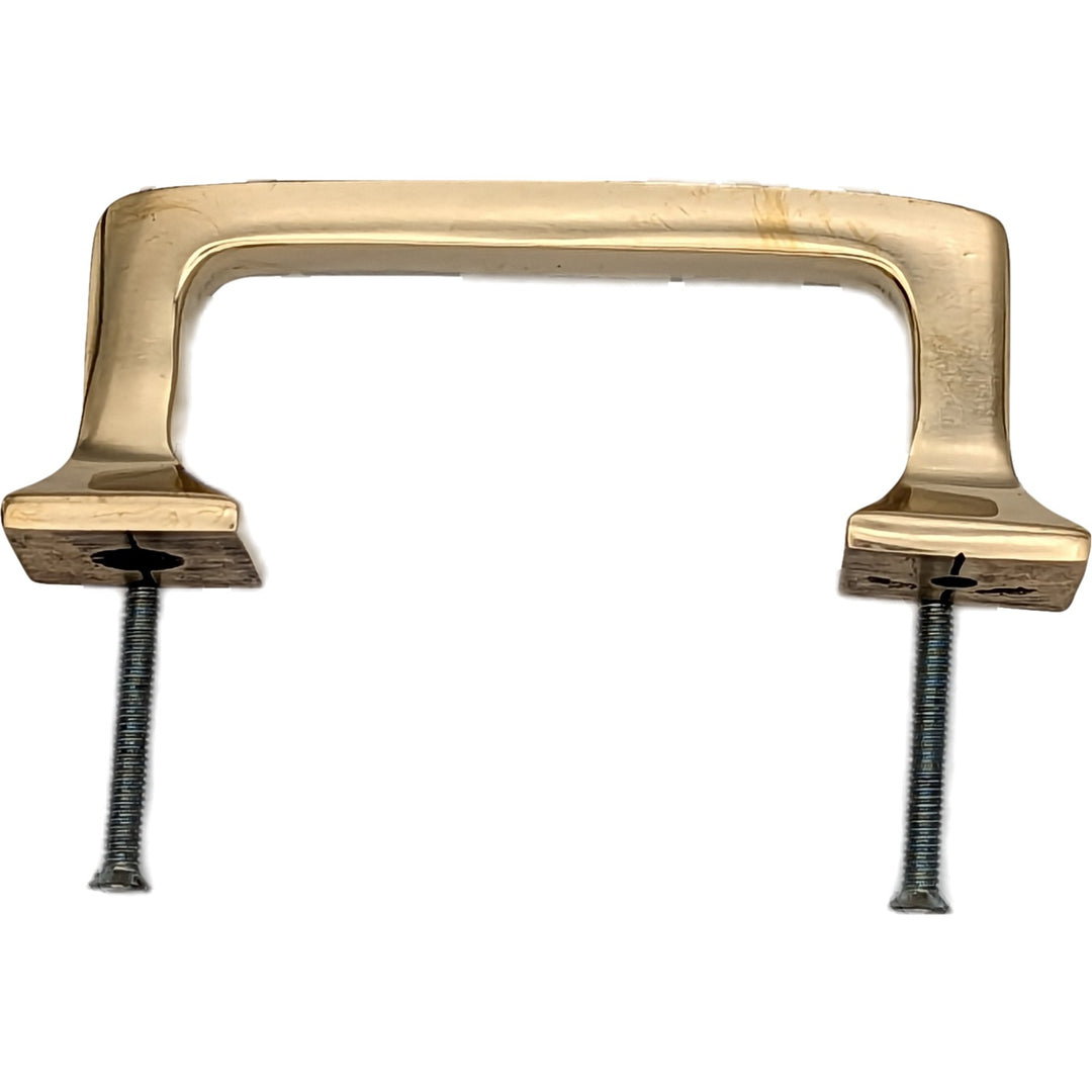 Antique Hardware 4 1/4 Inch Overall (3.25 Inch c-c) Solid Brass Square Traditional Pull CABINET PULL
