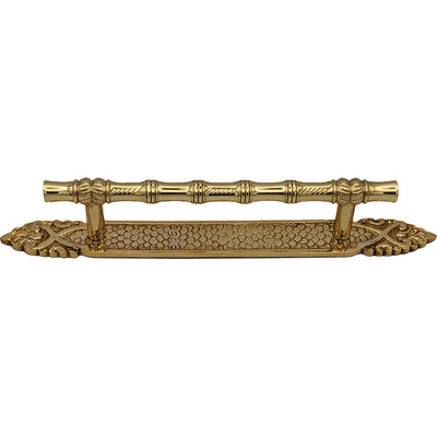 6 Inch Overall (4 1/2 Inch c-c) Japanese Bamboo Pull and Matching Plate