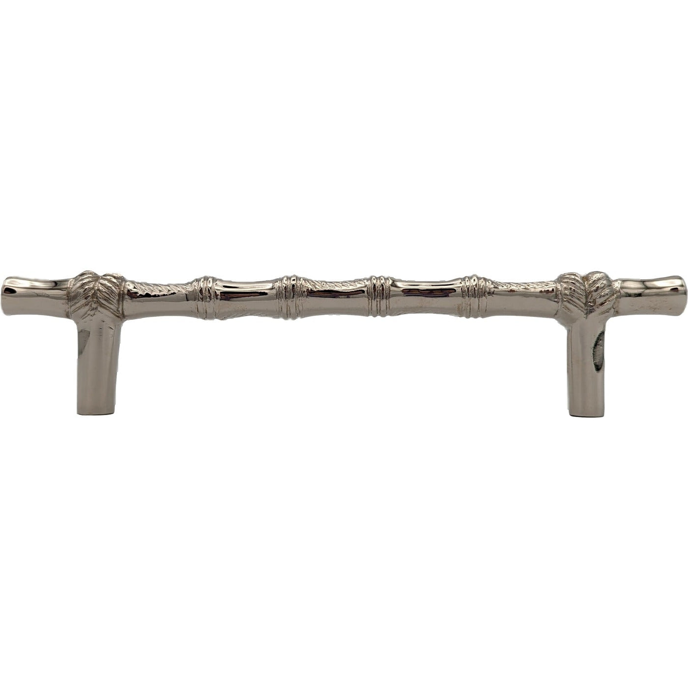 6 Inch Overall (4 1/2 Inch c-c) Japanese Bamboo Pull (Polished Nickel Finish)
