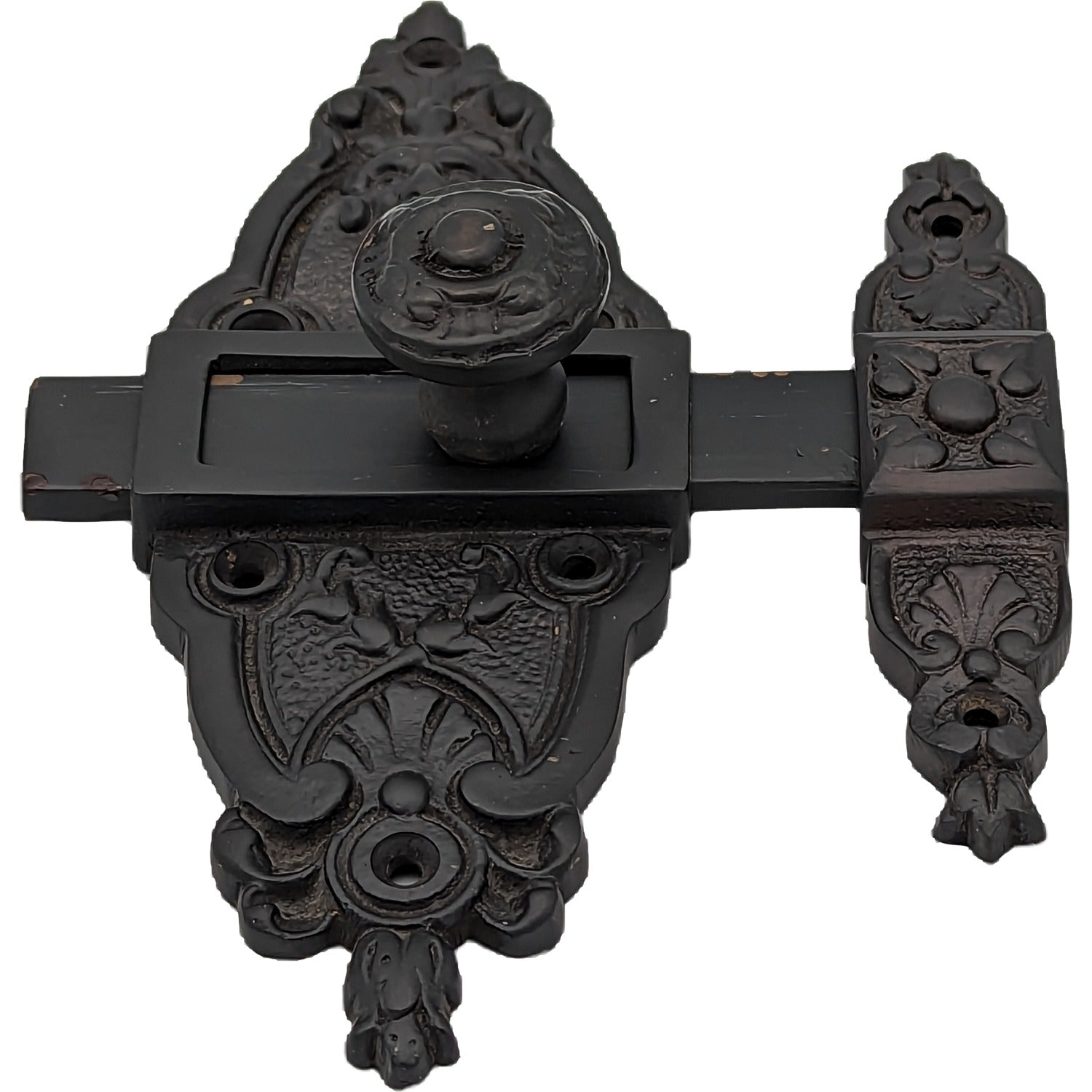 Ironmongery World 4-Pack Antique Cast Iron Ornate Tower Door Bolts - Cupboard/Cabinet Hardware