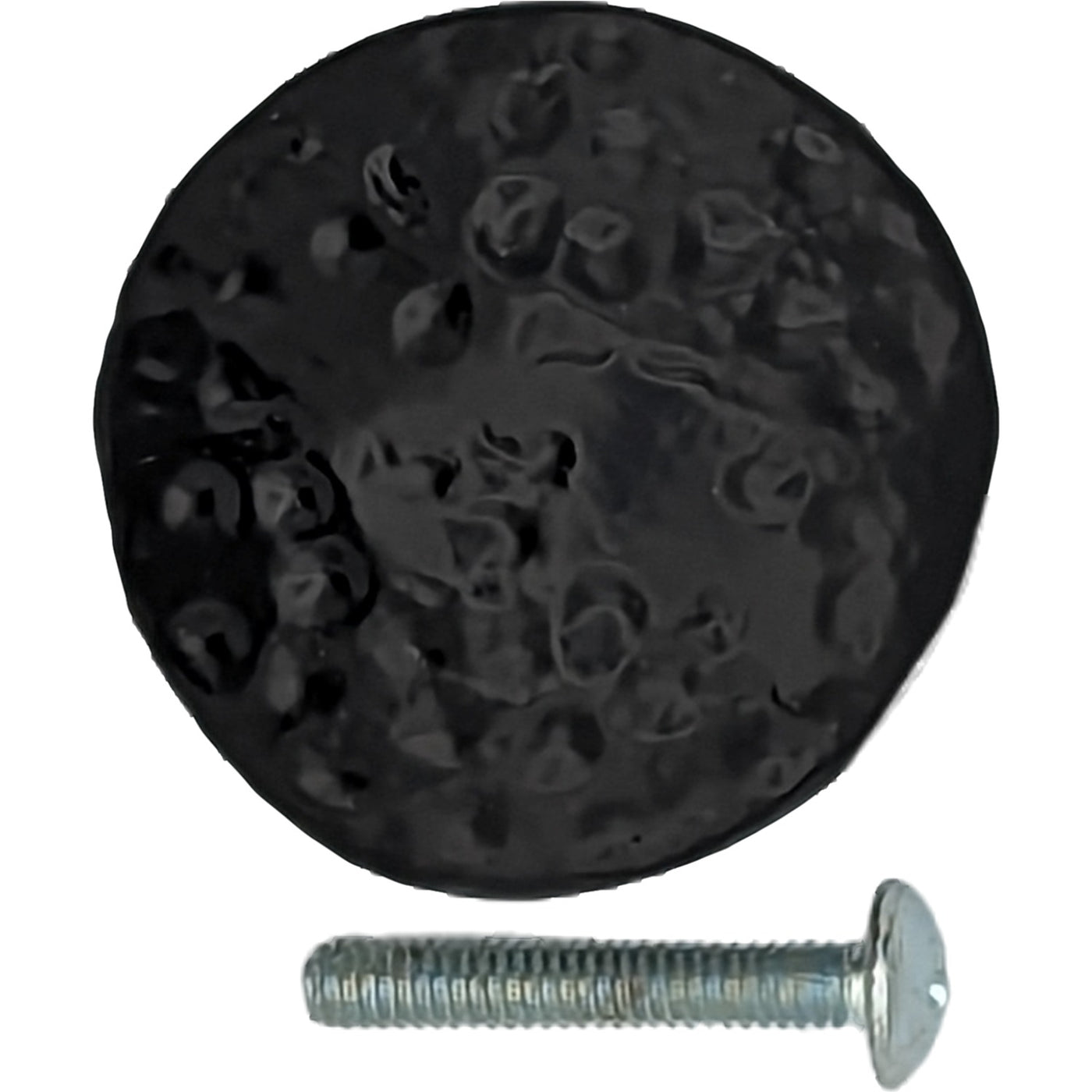 1 3/8 Inch Solid Iron Hammered Flat Cabinet & Furniture Knob