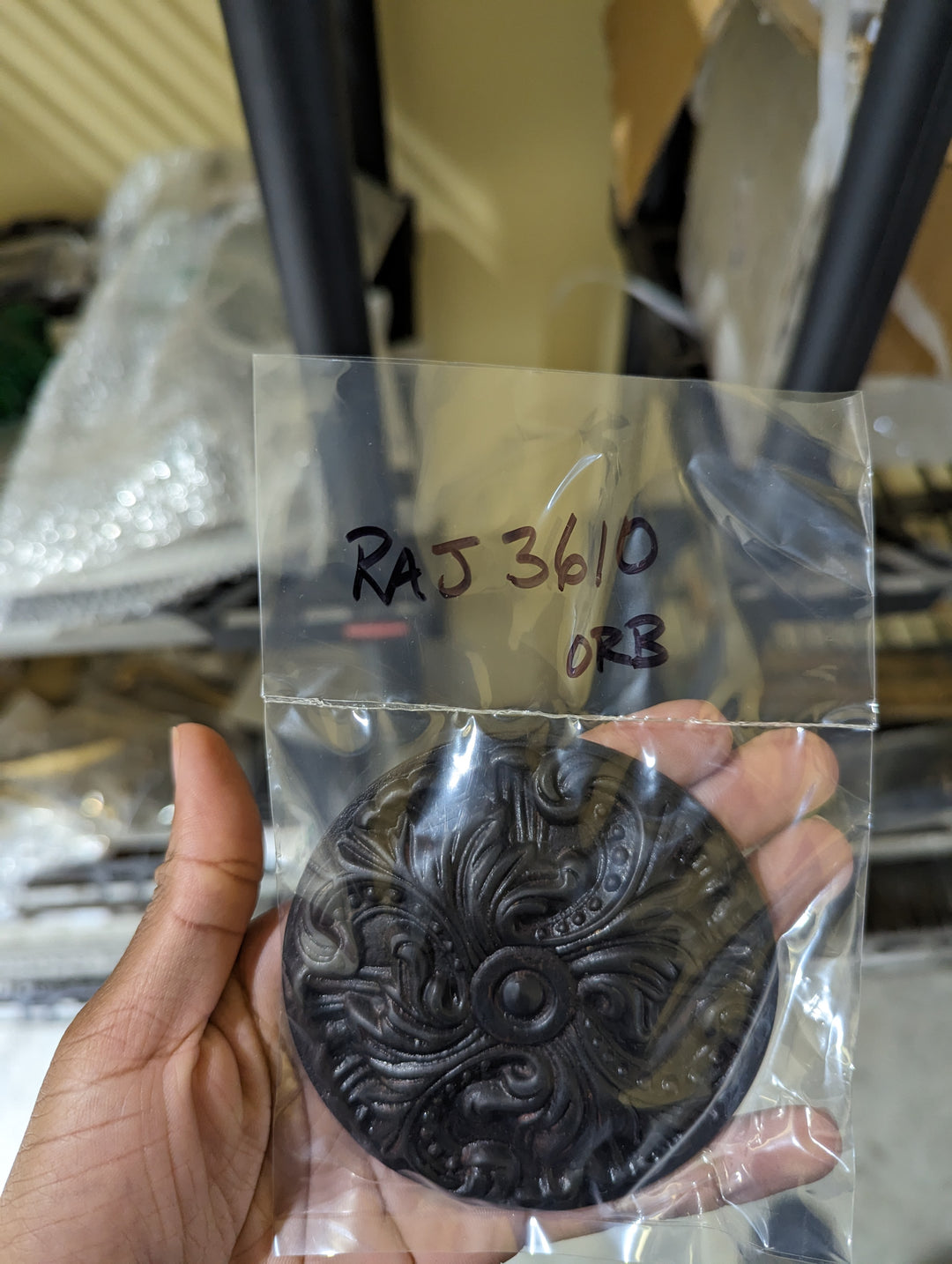 ##Antique Hardware## Open Box Sale Item Solid Brass Baroque Curtain Tie Back (Black Bronze Finish)