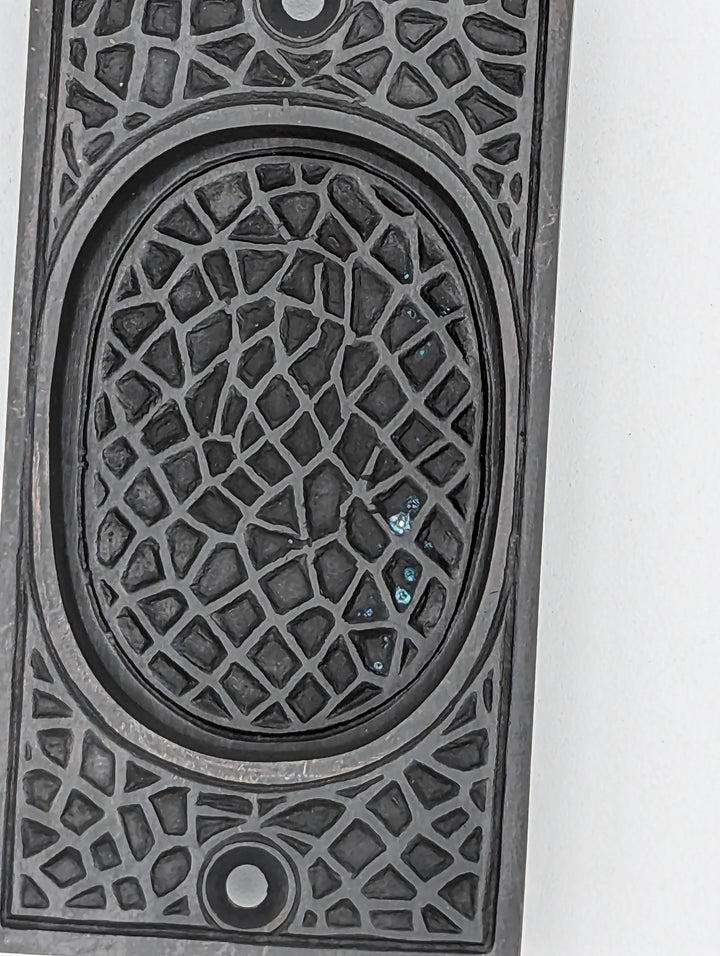 ##Antique Hardware## Open Box Sale Item Craftsman Solid Brass Pocket Door Pull (Black Bronze Finish)