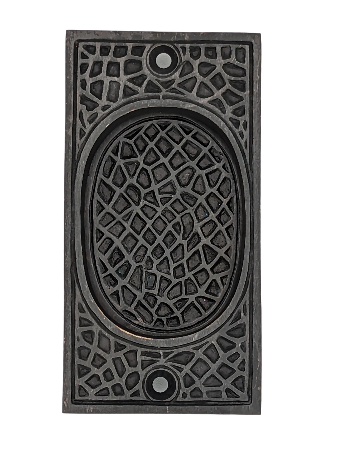 ##Antique Hardware## Open Box Sale Item Craftsman Solid Brass Pocket Door Pull (Oil Rubbed Bronze Finish)