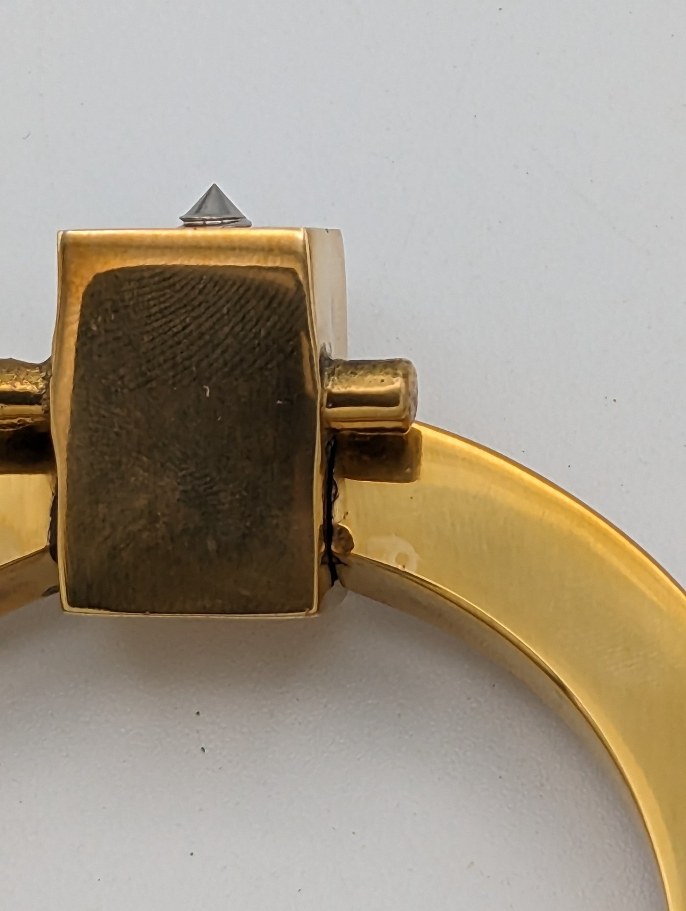 Open Box Sale Item 3 Inch Mission Style Solid Brass Drawer Ring Pull (Polished Brass Finish)