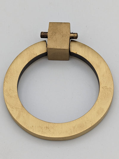 Open Box Sale Item 3 Inch Mission Style Solid Brass Drawer Ring Pull (Antique Brass Finish)