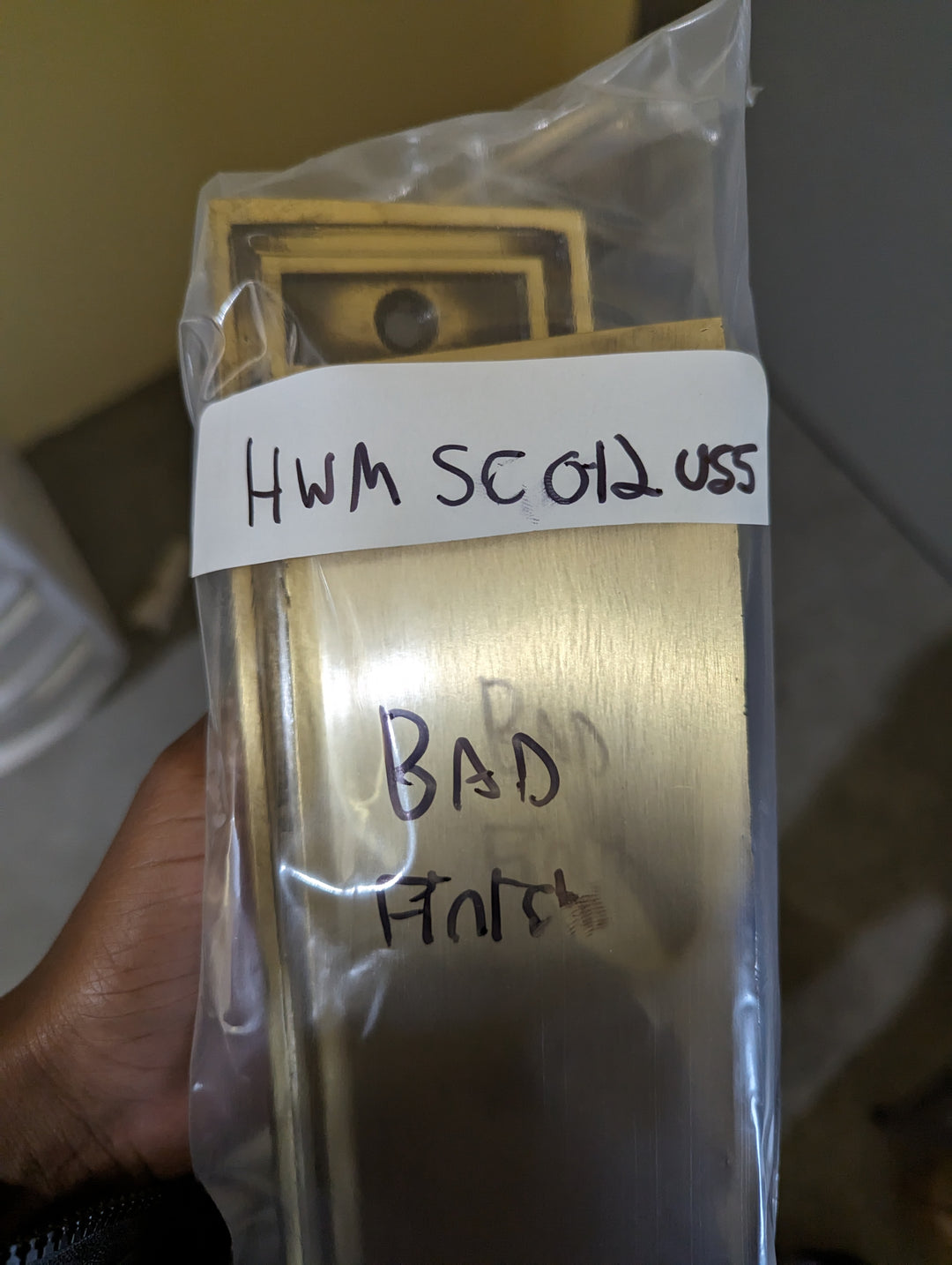 ##Antique Hardware## Open Box Item Sale Mission Style Mail Slot for Front Doors (Antique Brass Finish)