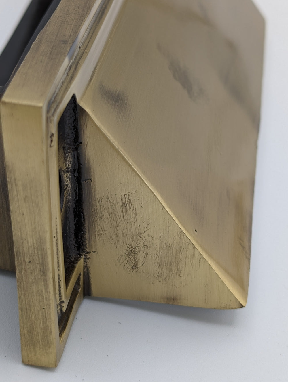 ##Antique Hardware## Open Box Item Sale Mission Style Mail Slot for Front Doors (Antique Brass Finish)