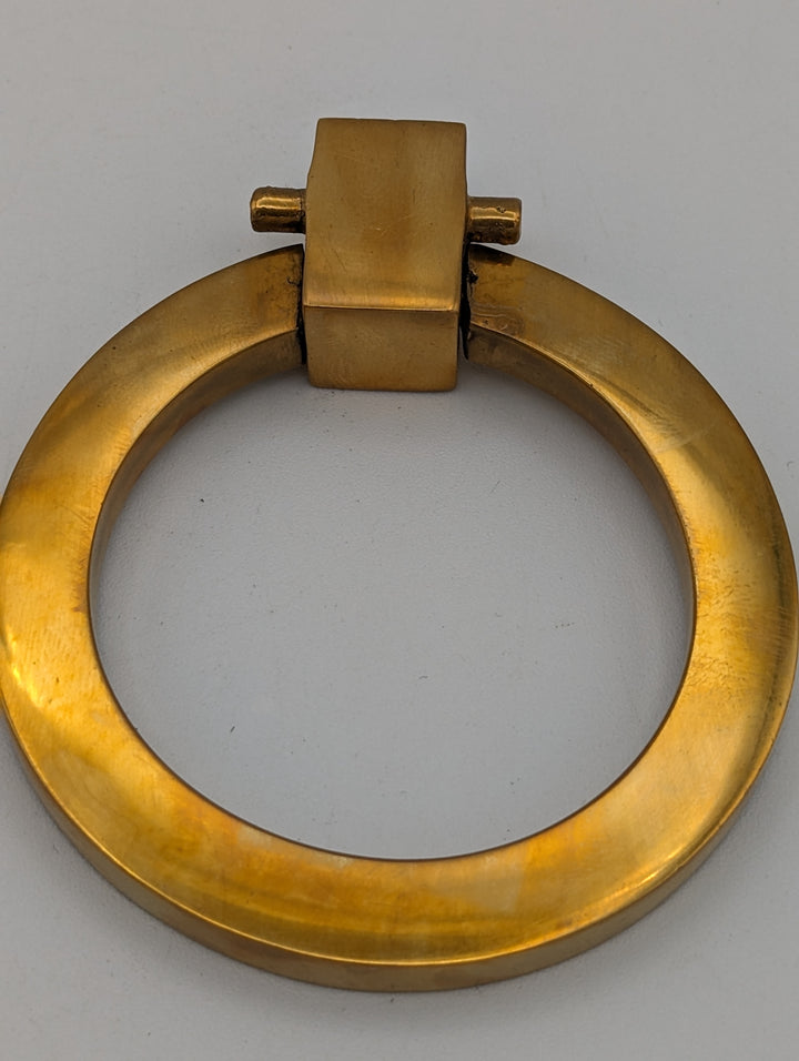##Antique Hardware## Open Box Sale Item 3 Inch Mission Style Solid Brass Drawer Ring Pull (Polished Brass Finish)