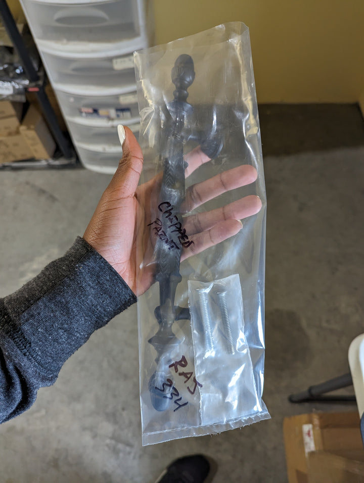 ##Antique Hardware## Open Box Sale Item 11 3/4 Inch (6 Inch C-C) Solid Brass French Empire Door Pull (Black Bronze Finish)