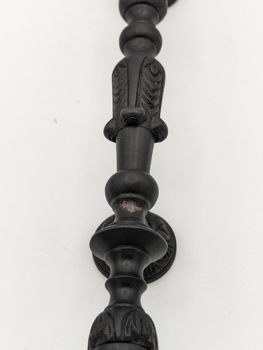 ##Antique Hardware## Open Box Sale Item 11 3/4 Inch (6 Inch C-C) Solid Brass French Empire Door Pull (Black Bronze Finish)