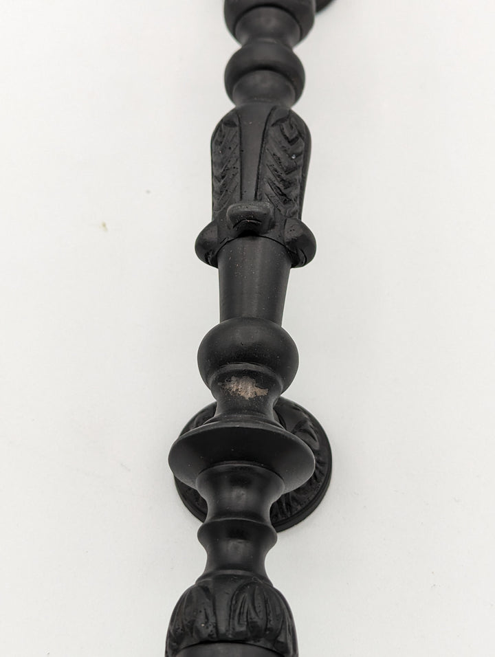 ##Antique Hardware## Open Box Sale Item 11 3/4 Inch (6 Inch C-C) Solid Brass French Empire Door Pull (Black Bronze Finish)