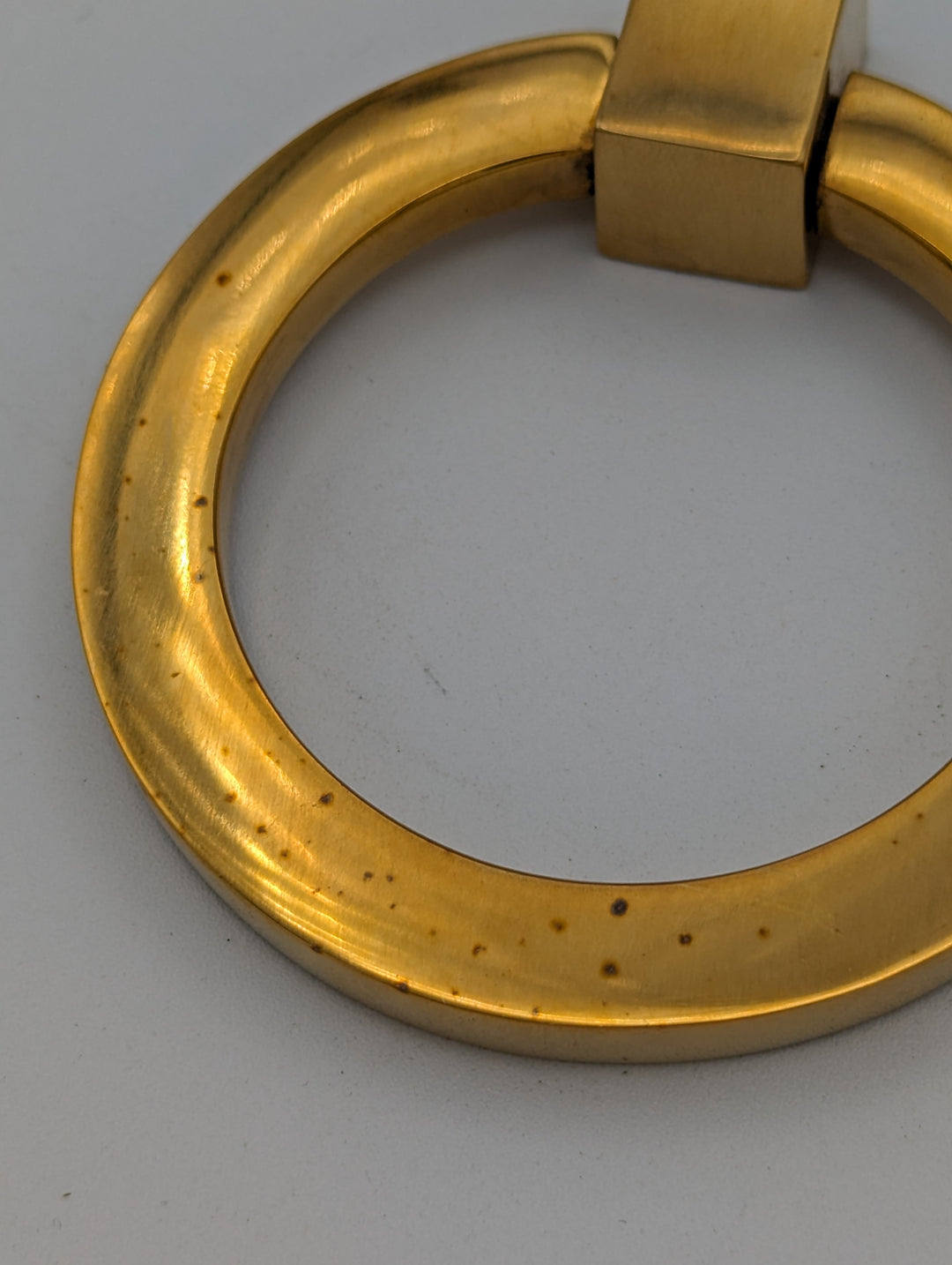 ##Antique Hardware## Open Box Sale Item 3 Inch Mission Style Solid Brass Drawer Ring Pull (Polished Brass Finish)