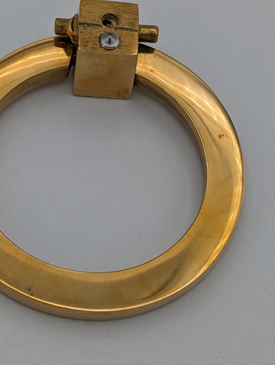 ##Antique Hardware## Open Box Sale Item 3 Inch Mission Style Solid Brass Drawer Ring Pull (Polished Brass Finish)