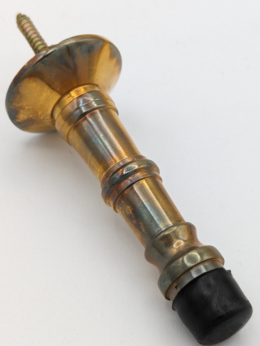 ##Antique Hardware## Open Box Sale Item Traditional 3 Inch Solid Brass Door Stop (Polished Brass Finish)