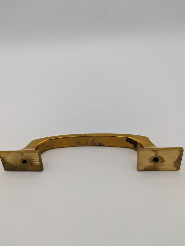 ##Antique Hardware## Open Box Sale Item 5 1/4 Inch Overall (3 3/4 Inch c-c) Traditional Solid Brass Pull (Polished Brass Finish)