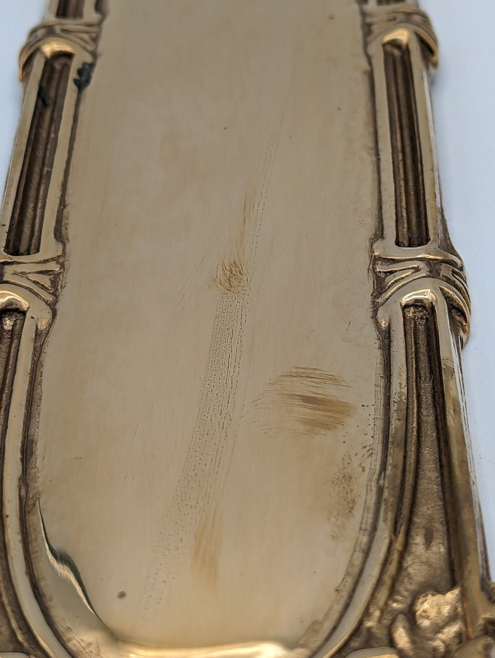 ##Antique Hardware## Open Box Sale Item 14 1/2 Inch Solid Brass Victorian Push Plate (Polished Brass Finish)