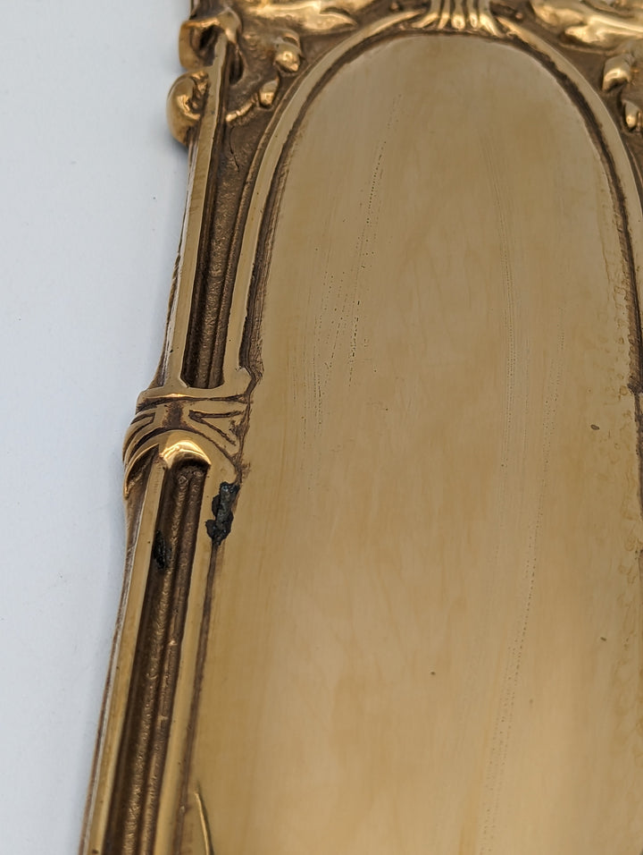 ##Antique Hardware## Open Box Sale Item 14 1/2 Inch Solid Brass Victorian Push Plate (Polished Brass Finish)