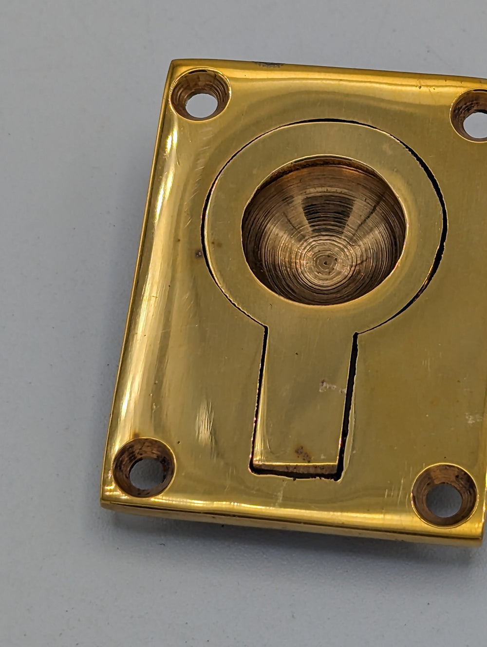 ##Antique Hardware## Open Box Sale Item 2 Inch Modern Illusion Ring Pull (Polished Brass Finish)