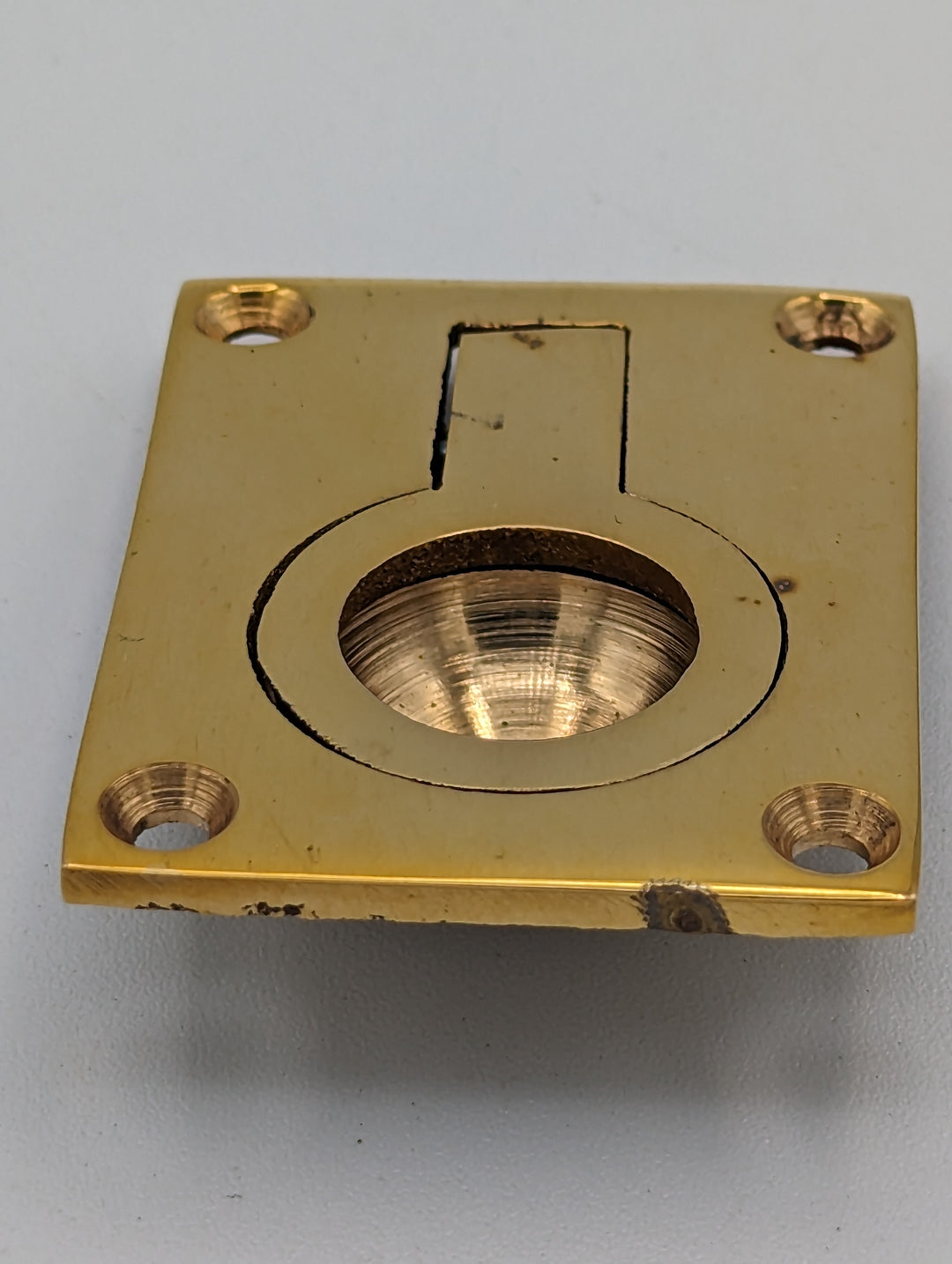 ##Antique Hardware## Open Box Sale Item 2 Inch Modern Illusion Ring Pull (Polished Brass Finish)