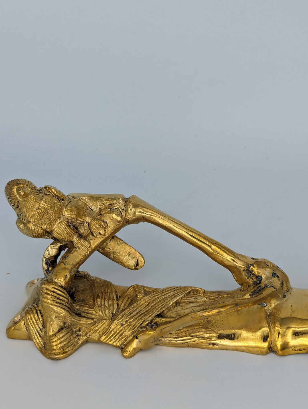 ##Antique Hardware## Open Box Sale Item 9 Inch Solid Brass Door Pull Bamboo & Bird (Left Facing)