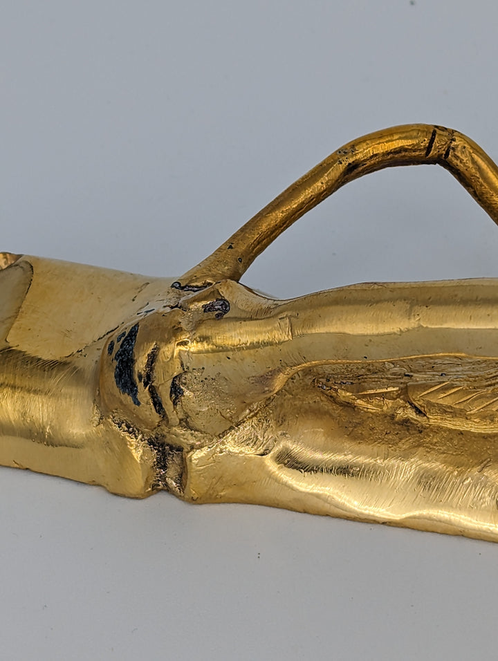 ##Antique Hardware## Open Box Sale Item 9 Inch Solid Brass Door Pull Bamboo & Bird (Left Facing)