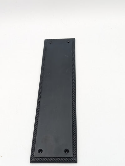 Open Box Sale Item 11 1/2 Inch Georgian Roped Style Door Push Plate (Oil Rubbed Bronze Finish)