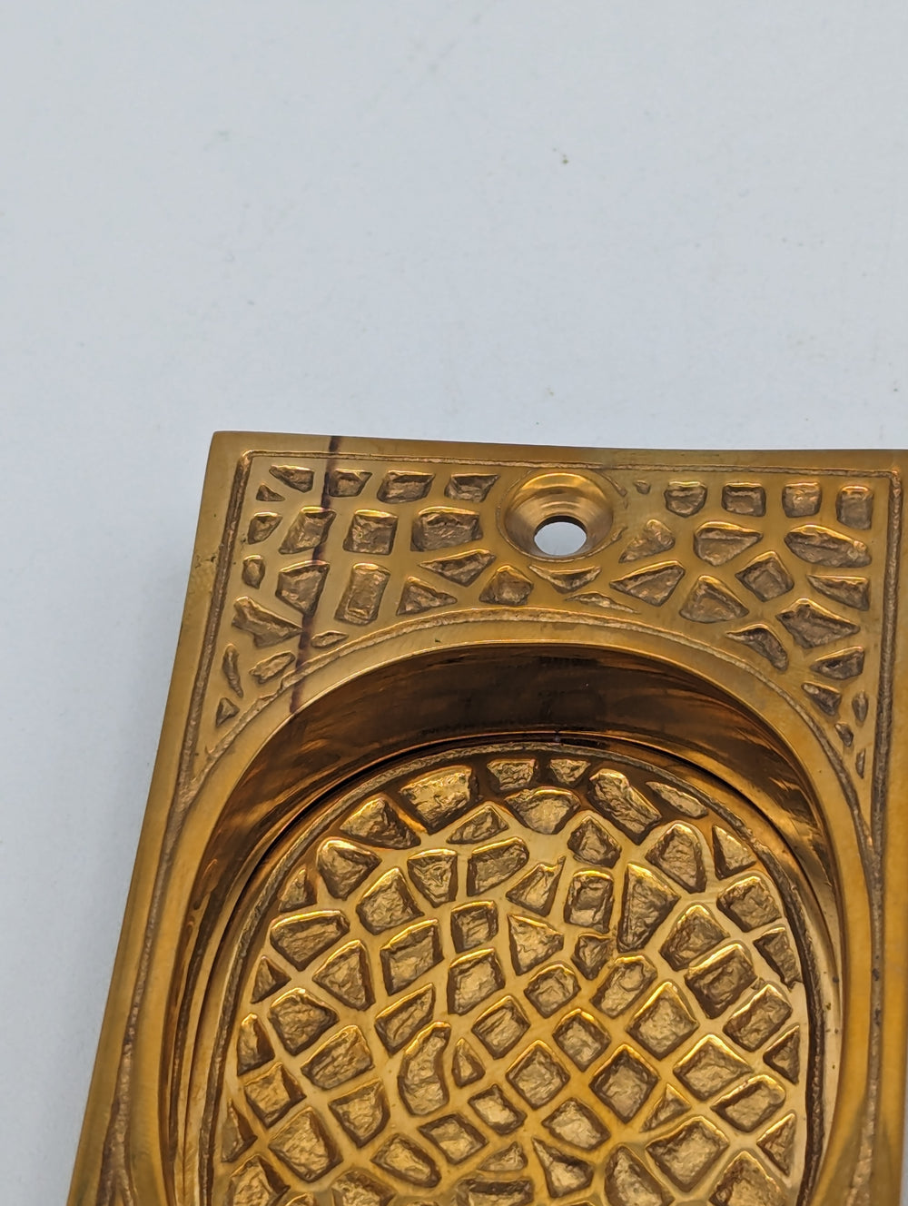##Antique Hardware## Open Box Sale Item Craftsman Solid Brass Pocket Door Pull (Polished Brass Finish)