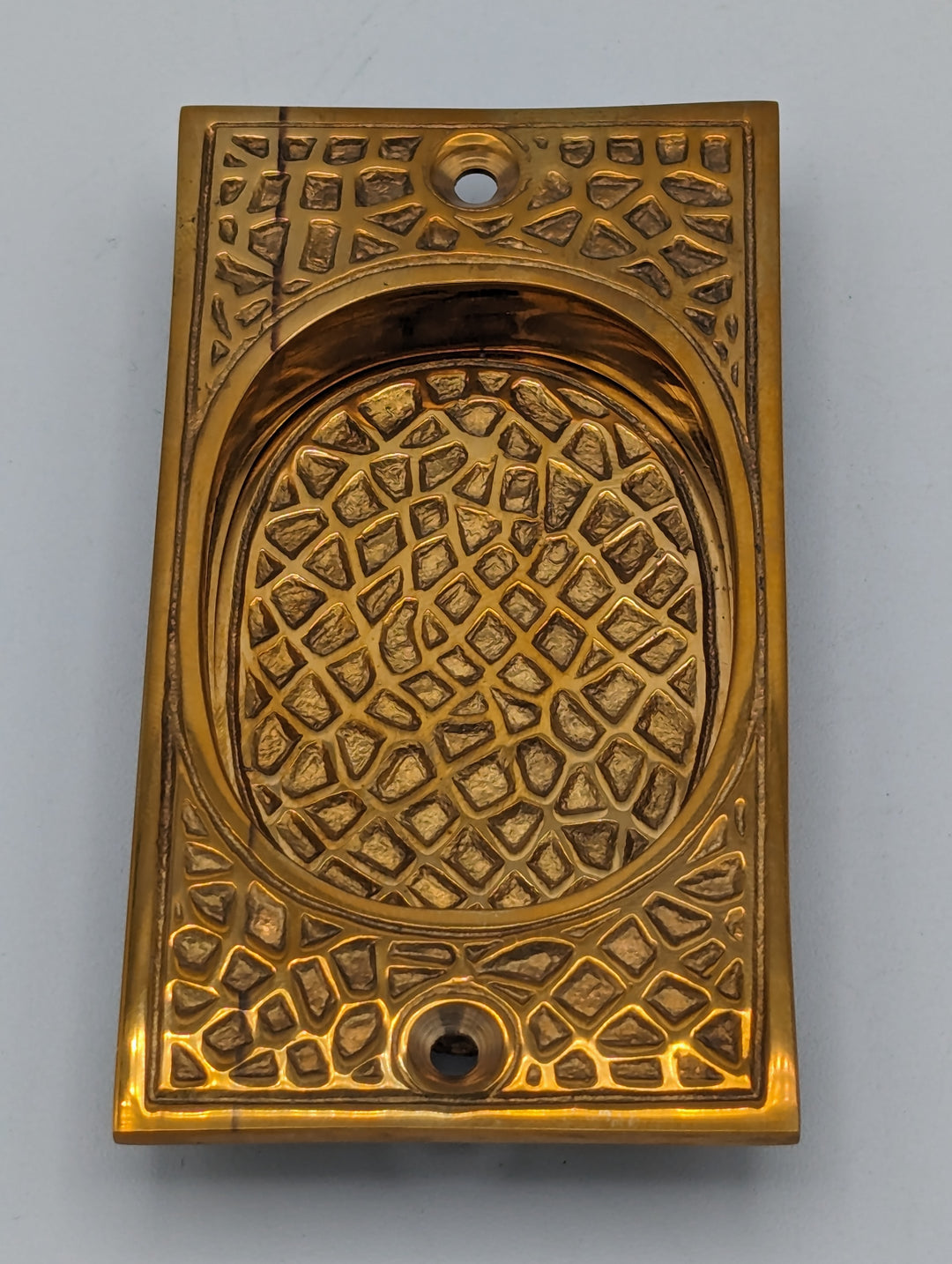 ##Antique Hardware## Open Box Sale Item Craftsman Solid Brass Pocket Door Pull (Polished Brass Finish)