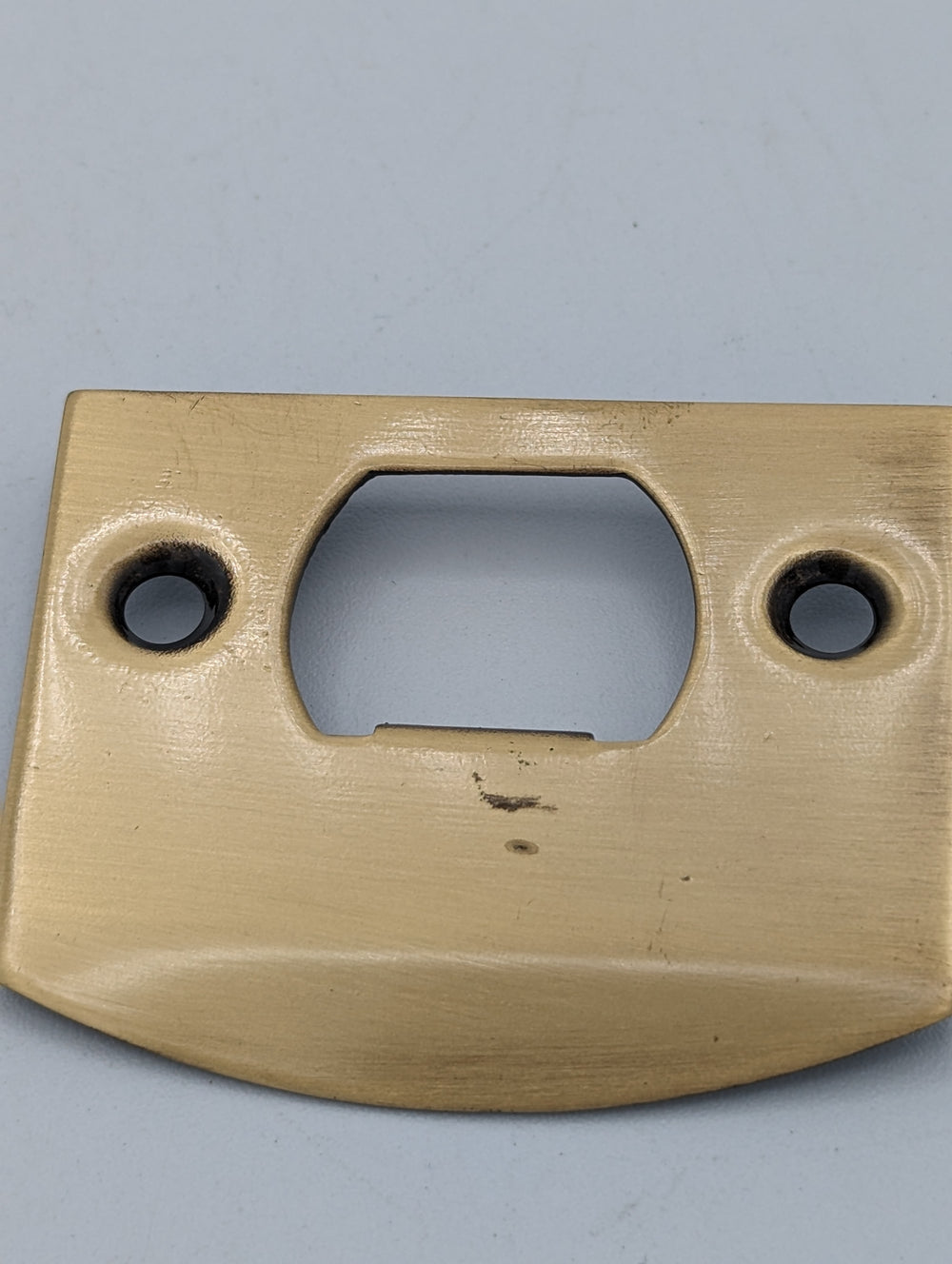 ##Antique Hardware## Open Box Sale Item Solid Brass Standard Strike Plate and Face Plate (Antique Brass Finish)