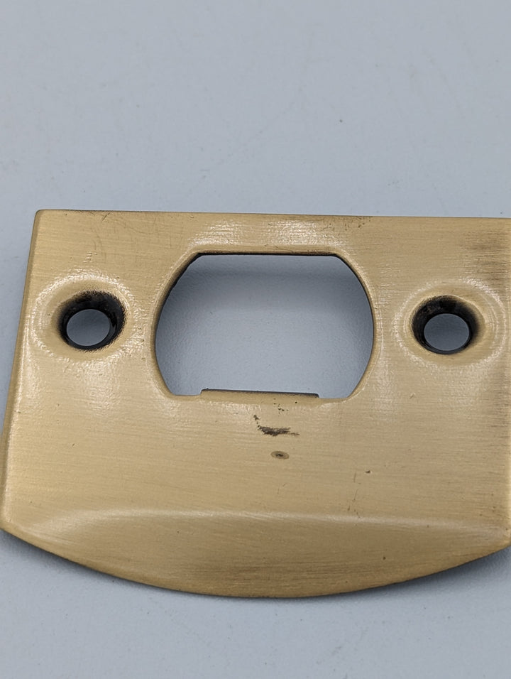 ##Antique Hardware## Open Box Sale Item Solid Brass Standard Strike Plate and Face Plate (Antique Brass Finish)