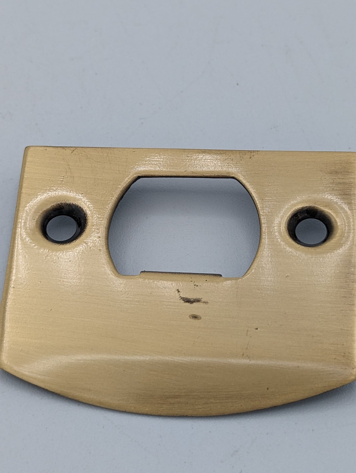 Open Box Sale Item Solid Brass Standard Strike Plate and Face Plate (Antique Brass Finish)