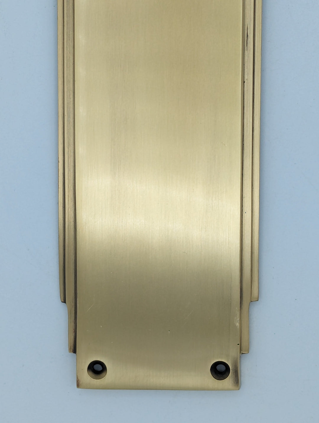 ##Antique Hardware## Open Box Sale Item 14 Inch Solid Brass Art Deco Skyscraper Push Plate (Antique Brass Finish)