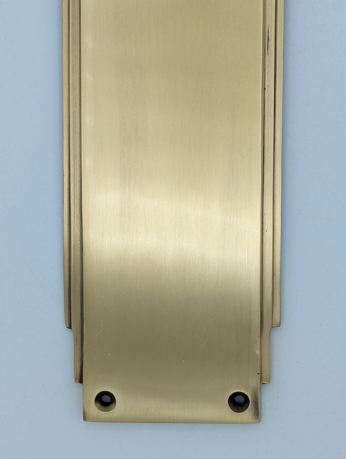 Open Box Sale Item 14 Inch Solid Brass Art Deco Skyscraper Push Plate (Antique Brass Finish)