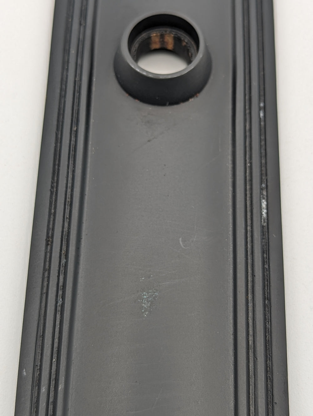 ##Antique Hardware## Open Box Sale Item 7 Inch Solid Brass Art Deco Door Back Plate (Black Bronze Finish)