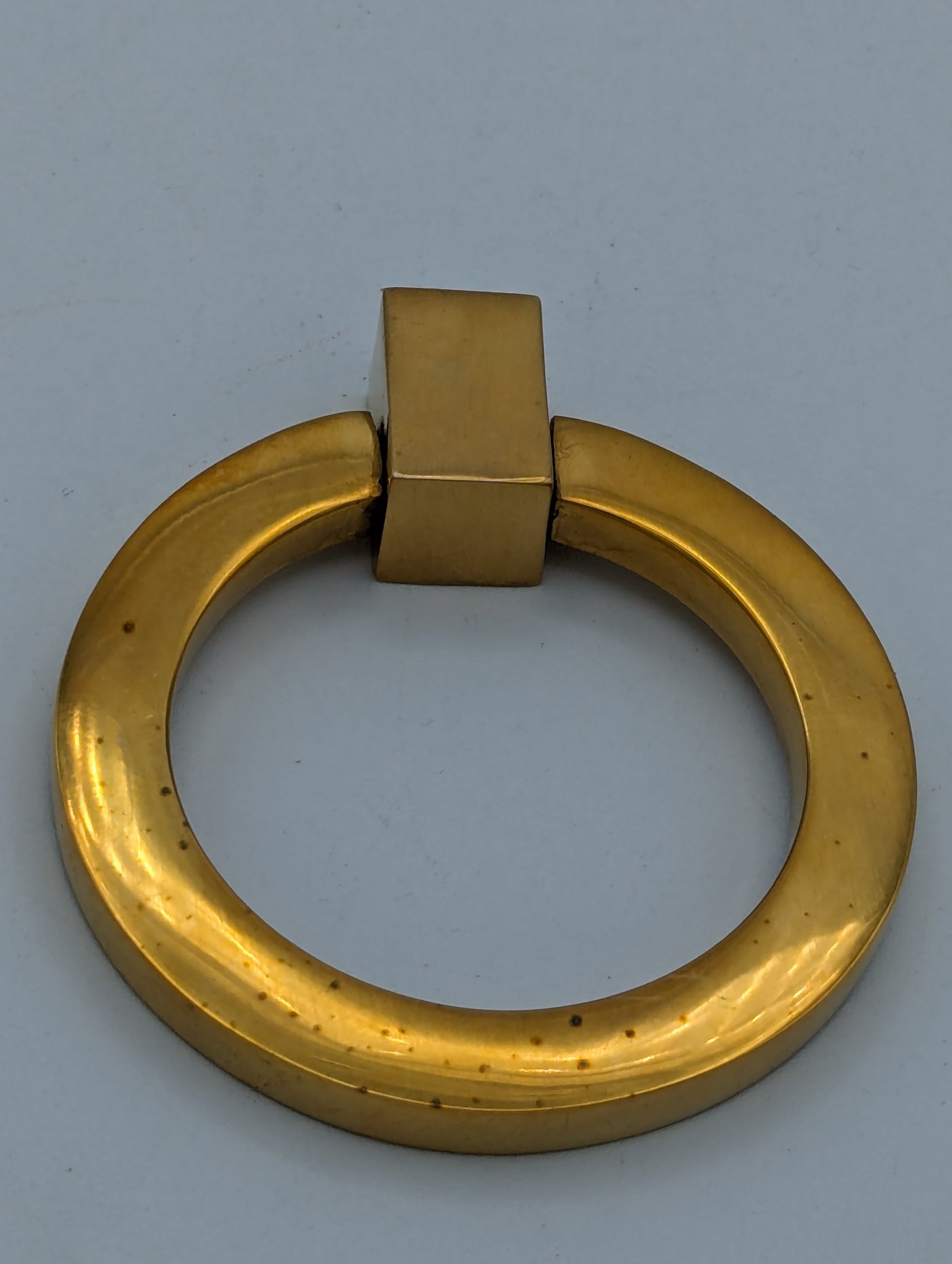 Open Box Sale Item 3 Inch Mission Style Solid Brass Drawer Ring Pull (Polished Brass Finish)