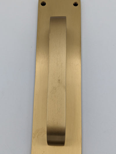 Open Box Sale Item 12 Inch Traditional Door Pull & Plate (Antique Brass Finish)