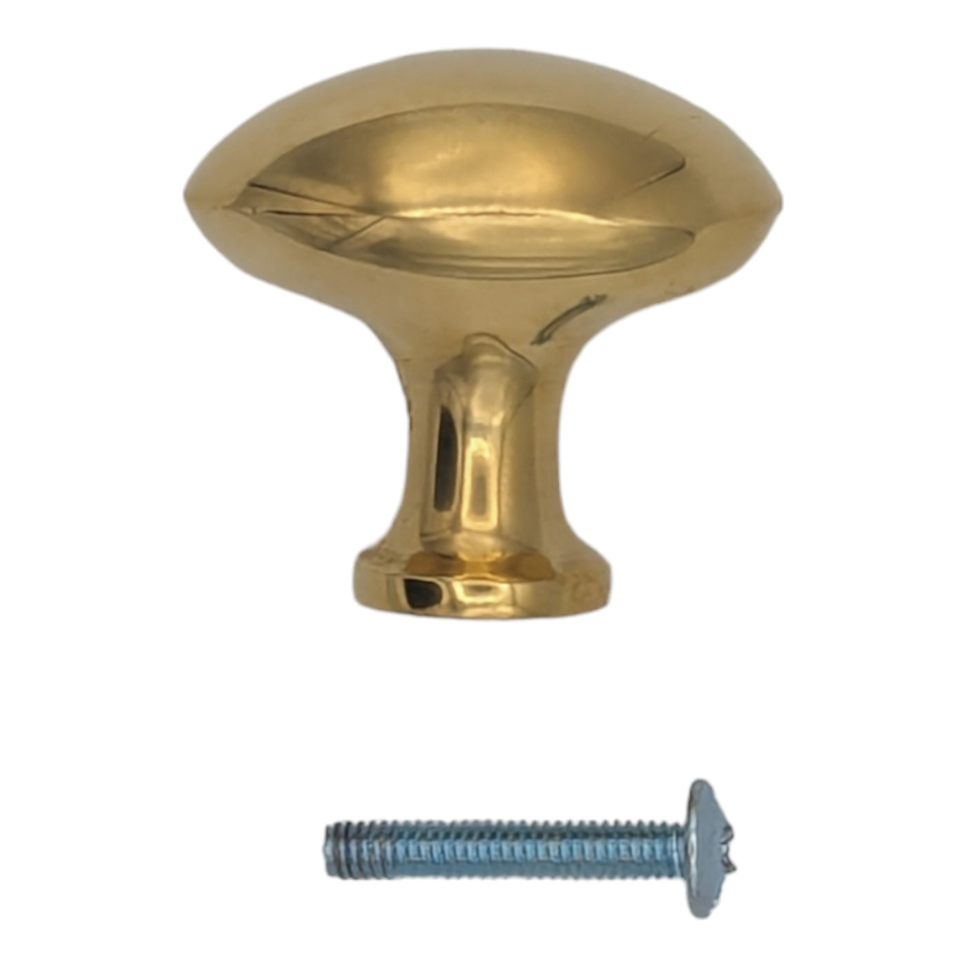 Large Traditional Solid Brass Egg Cabinet & Furniture Knob Mounting Hardware
