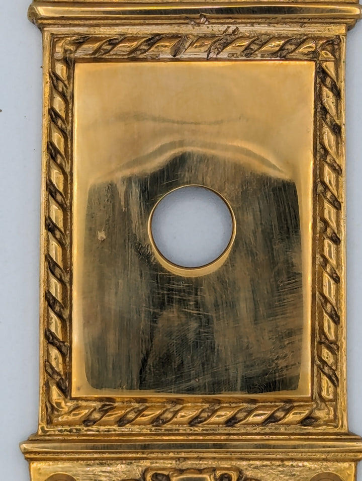 ##Antique Hardware## Open Box Sale Item Solid Brass L'Enfant Rosette Plate (Polished Brass Finish)