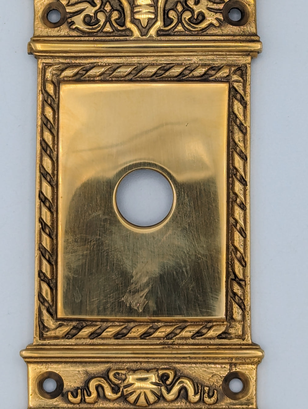 ##Antique Hardware## Open Box Sale Item Solid Brass L'Enfant Rosette Plate (Polished Brass Finish)