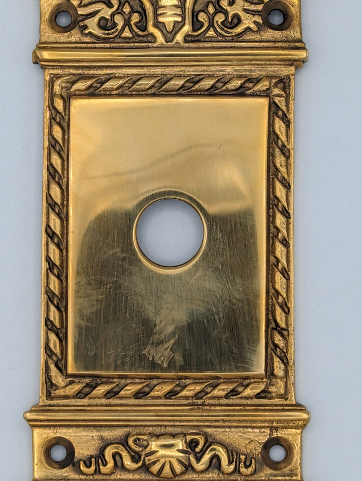 ##Antique Hardware## Open Box Sale Item Solid Brass L'Enfant Rosette Plate (Polished Brass Finish)