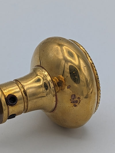 Open Box Sale Item Solid Brass Georgian Roped Spare Door Knob Set (Polished Brass Finish)