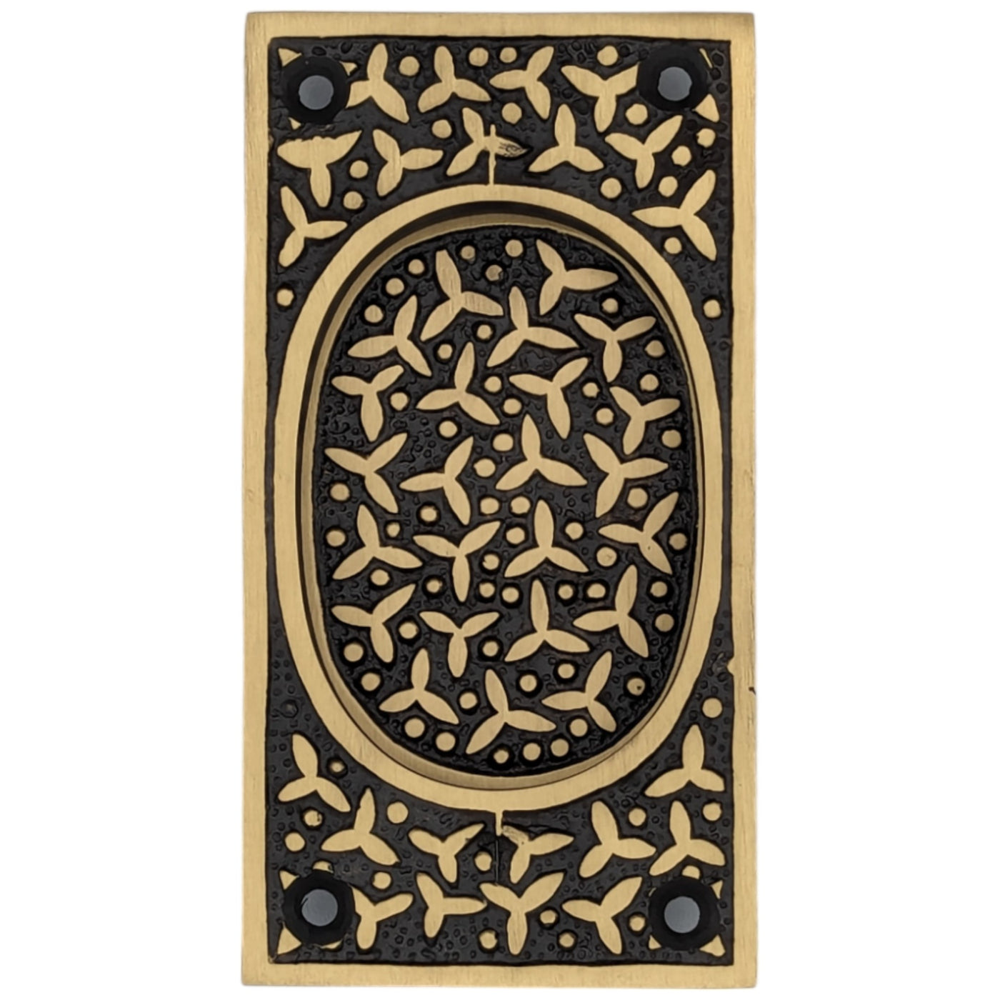Rice Pattern Solid Brass Pocket Door Pull (Several Finish Available)