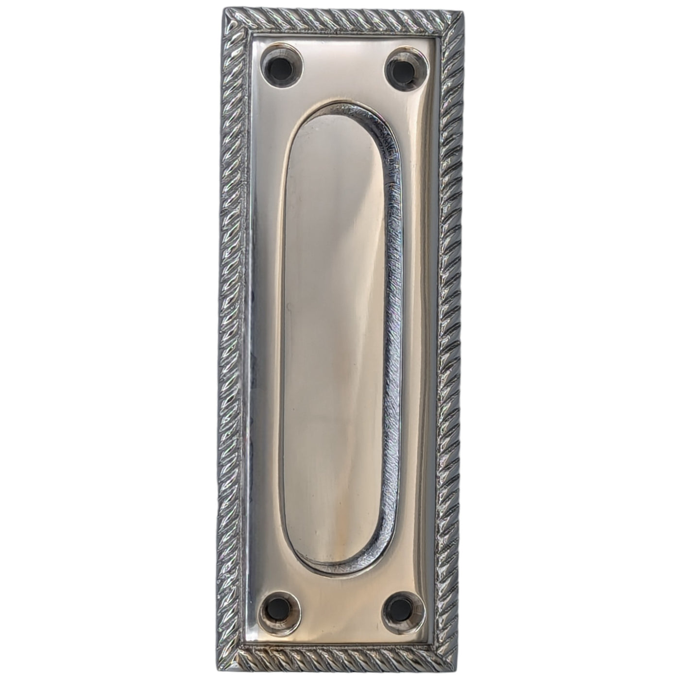 Georgian Rope Rectangular Pocket Door Pull (Several Finishes Available)