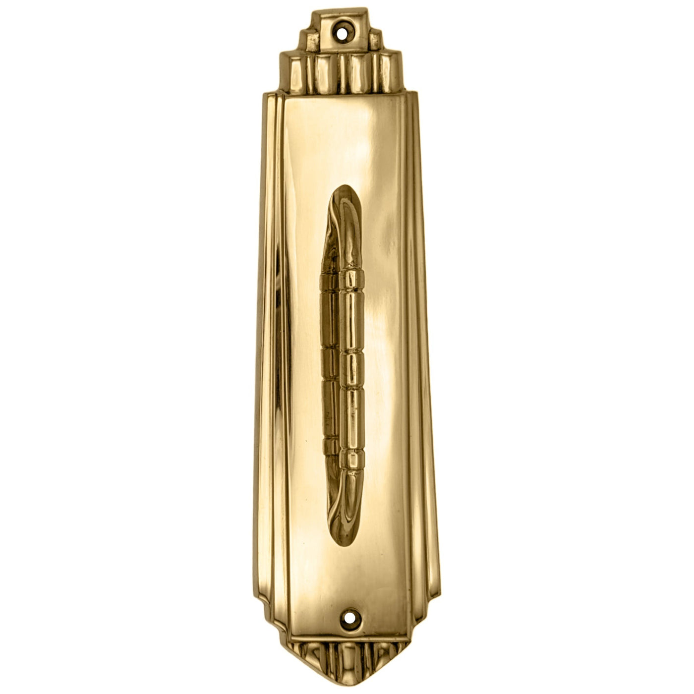 9 Inch Tall Art Deco Style Brass Pull Plate