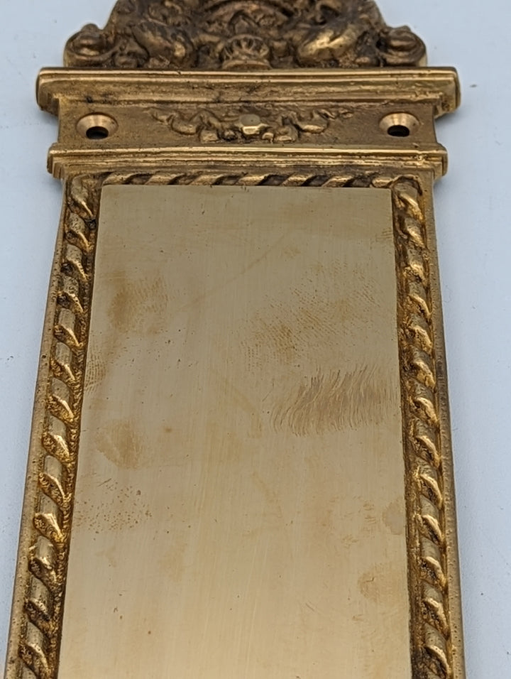 ##Antique Hardware## Open Box Sale Item 16 Inch Solid Brass L'Enfant Style Solid Brass Push Plate (Polished Brass Finish)