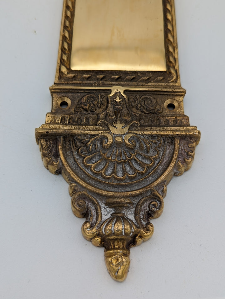 ##Antique Hardware## Open Box Sale Item 16 Inch Solid Brass L'Enfant Style Solid Brass Push Plate (Polished Brass Finish)