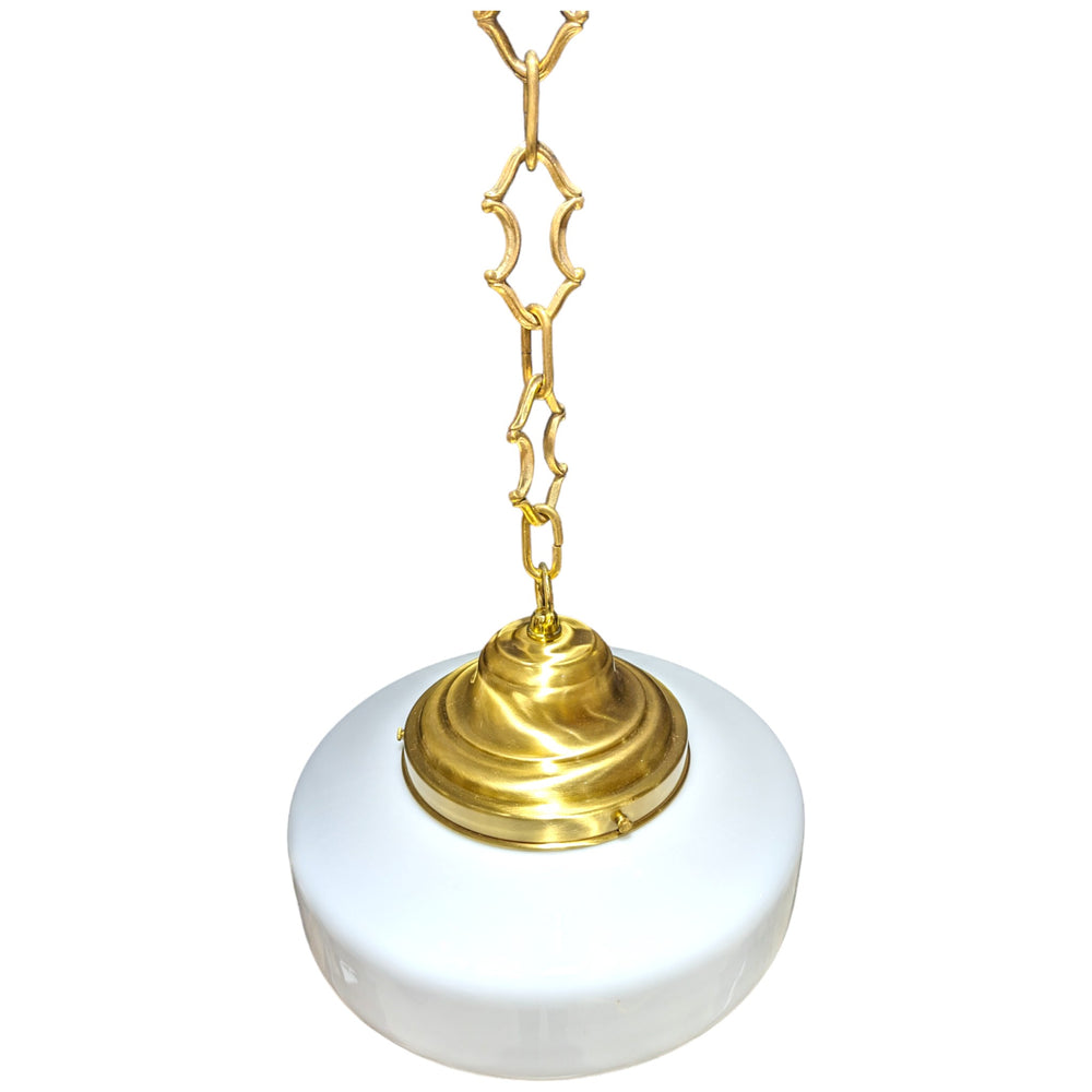 Antique Hardware 28 1/2 Inch Manhattan Skyscraper Nouveau Style Chain Light (Satin Brass Finish) 