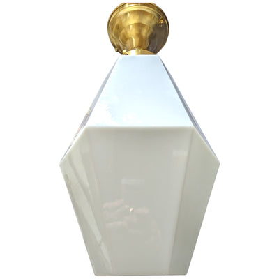 20 Inch Manhattan Skyscraper Prism Style Semi-Flush Mount Light (Satin Brass Finish)