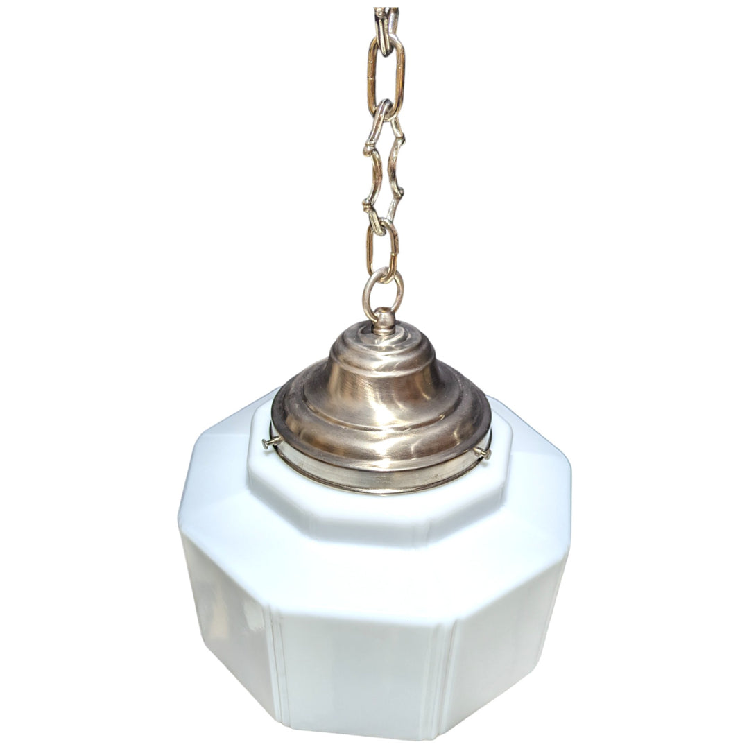 Antique Hardware 34 1/2 Inch Manhattan Skyscraper Grandeur Style Chain Light (Satin Nickel Finish) 